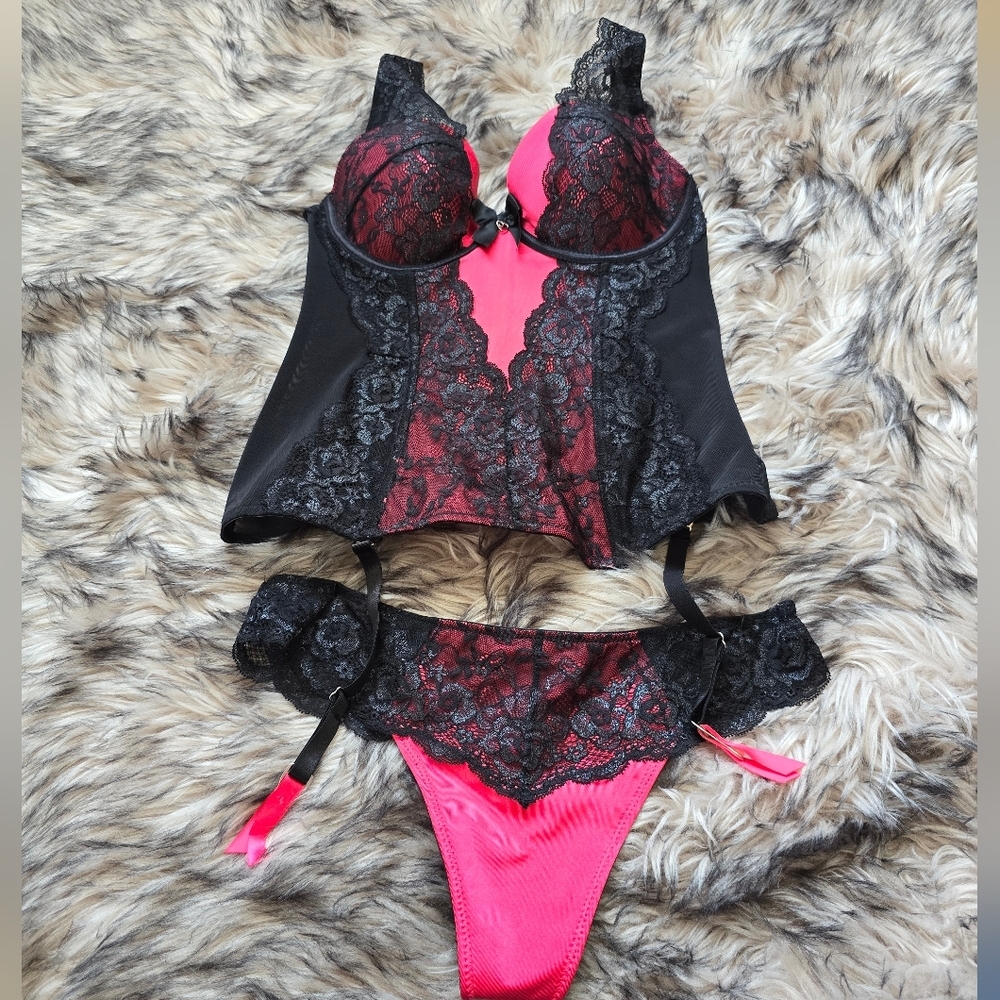 Nwt Lovehoney Basque & thong panty set lingerie